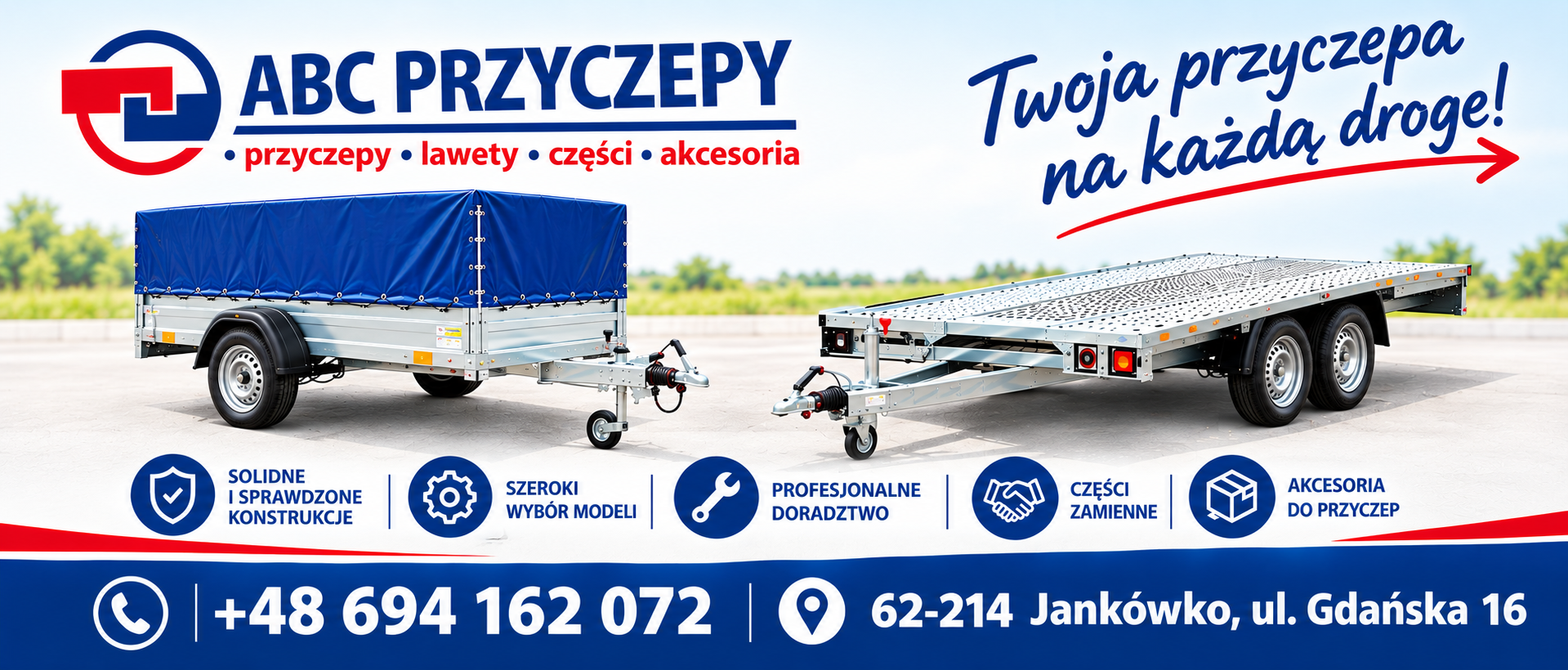 Baner reklamowy ABC Przyczepy